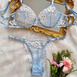 Elegant Floral Embroidery Mesh Set - Comfort + Perfect Shape