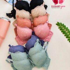 (32-38)b Bridal Double Padded Push-up Lace bra (136)